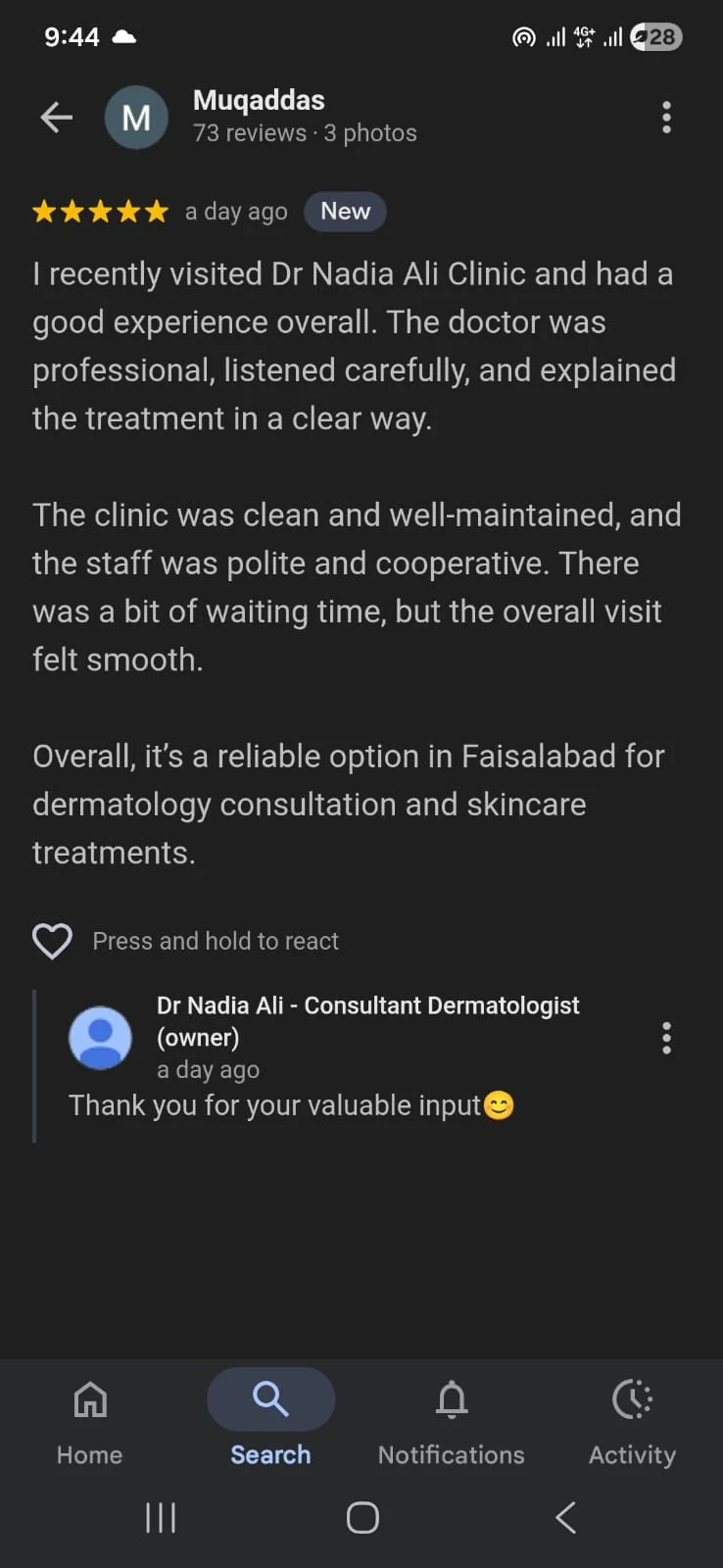 Patient review screenshot 1