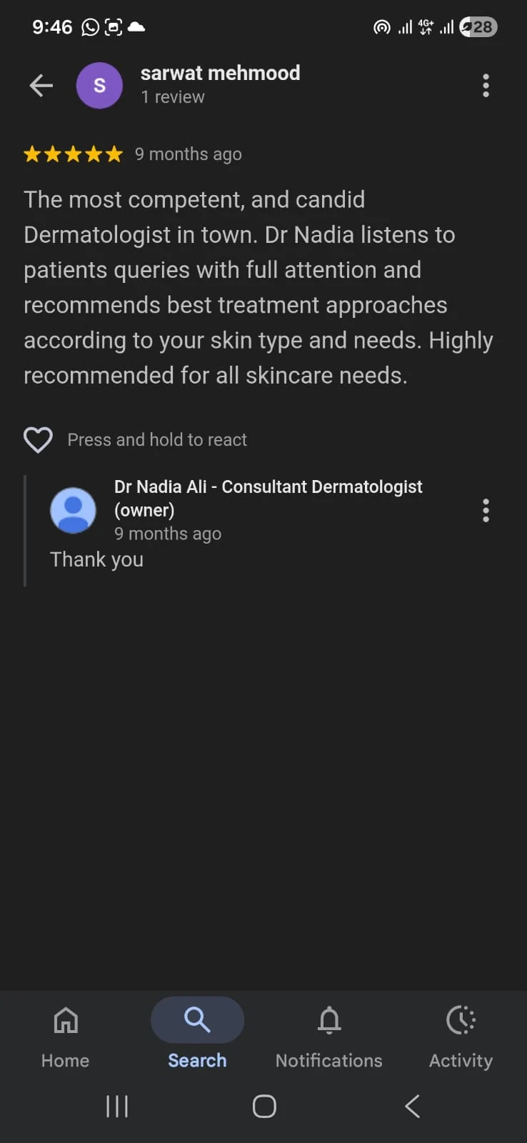 Patient review screenshot 3